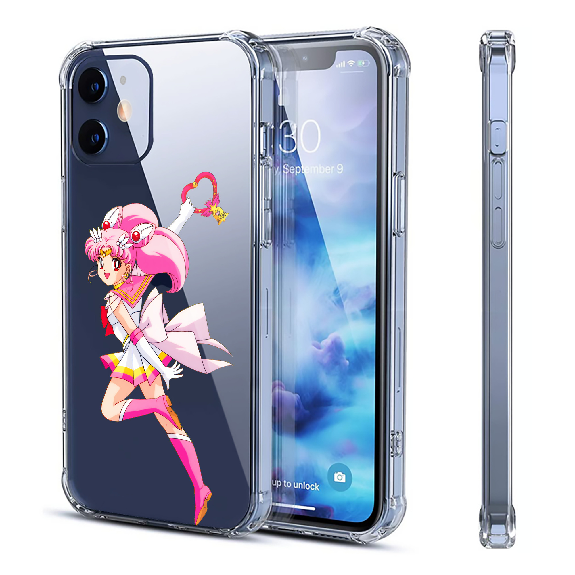 （画像用） 美少女戦士セーラームーン ちびうさ Sailor Moon Chibiusa Tsukino Usagi Small Lady Serenity 【iPhone 12シリーズ対応】透明スマホケース（クリアソフトケース）